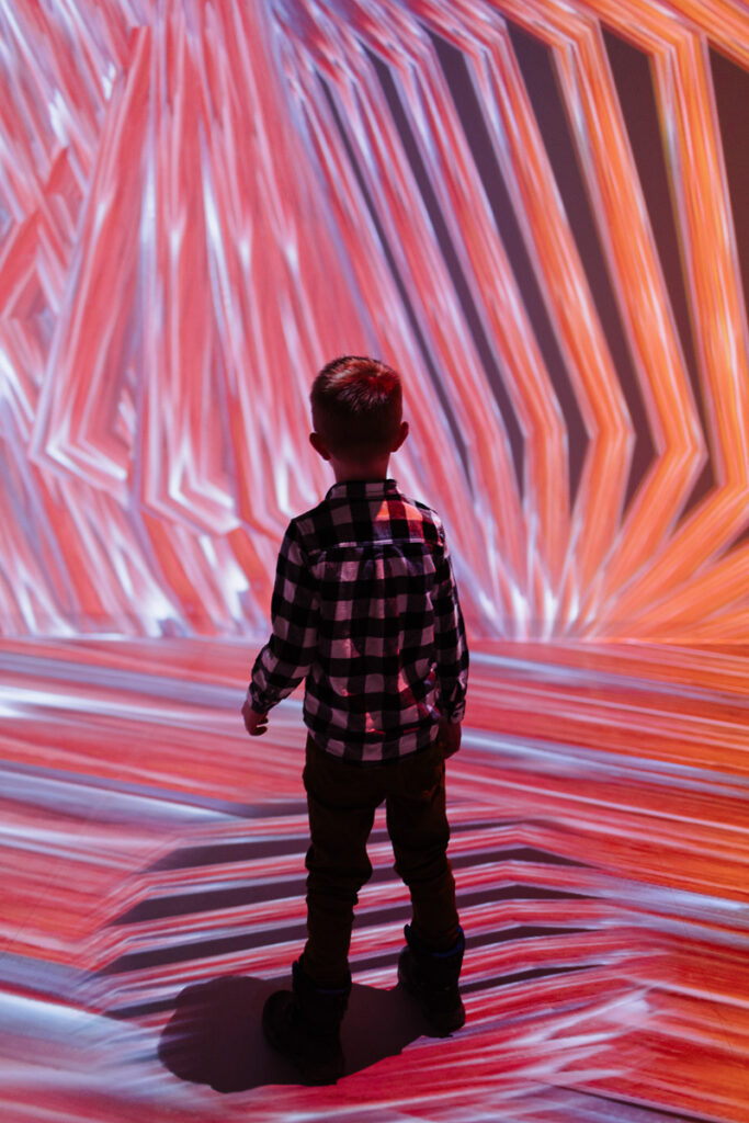 kid standing in immersive space