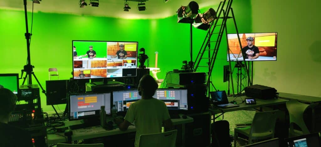 virtual production studio with Augmenta